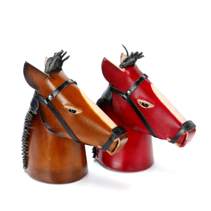 Carton Classic Animal Horse Leather Handmade Gift Piggy Bank