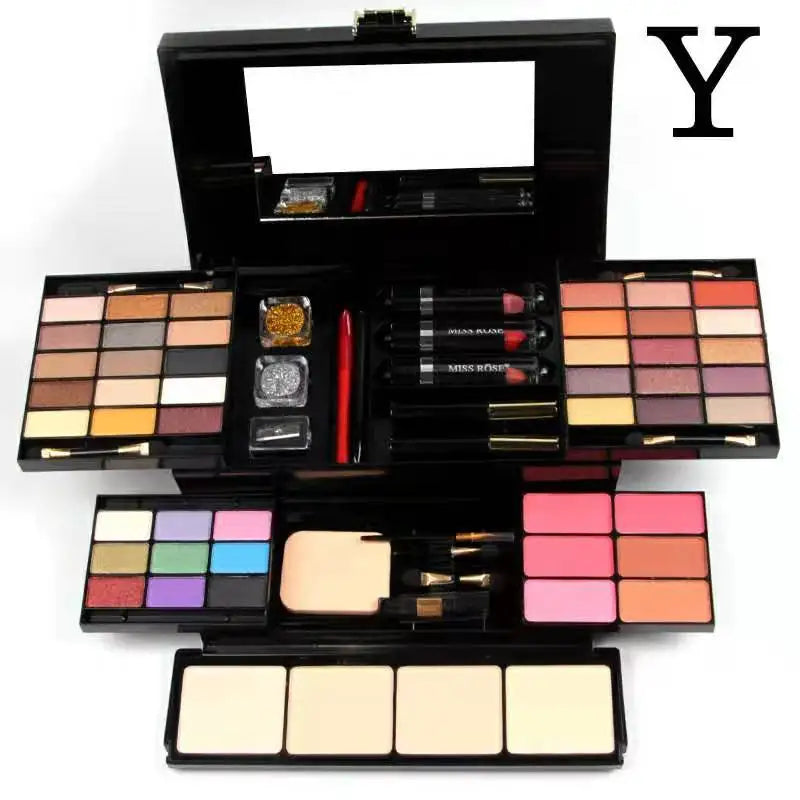 331NA Miss Rose Professional Vanity Makeup Kit All-In-One Christmas Gift Set for Girls Cosmetic Vanity Makeup Set with Mirror MegaBDM