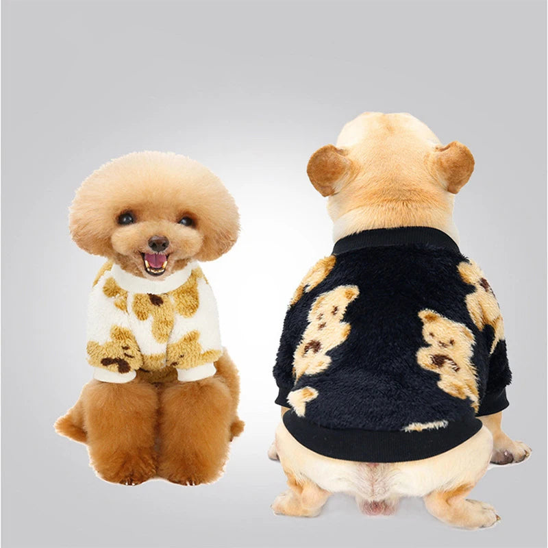 Double-sided Velvet Fashion Dog Costume Pet Clothes Cute Winter Warm and Soft Knitted Fashion Dog Sweater Pet Dog Clothes Coat