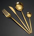 Wholesale Golden Flatware Set Knife Spoon Fork Stainless Steel Gold Cutlery Set for Wedding