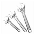 Versatile Heavy Duty Adjustable Wrench Set Ideal for Home and Professional Use Durable Steel Construction Sizes 8" 10" 12"