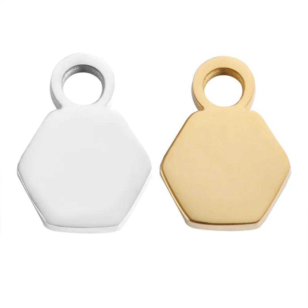 Pentagon Clothing Bag Jewelry Accessories Stainless Steel Pendant Jewelry Findings Initial Charm Tag