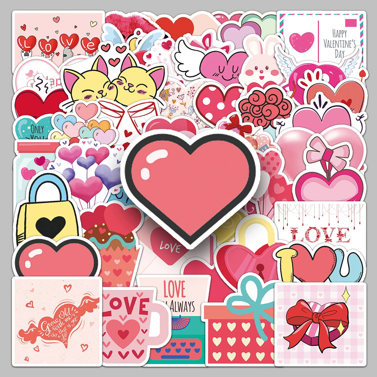 50PCS Factory Wholesale Creative Cute Holiday Series Personality Valentine's Day Stickers Scooter Suitcase Wardrobe Stickers