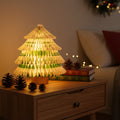 2026 New Idea Versatile Customizable Cartoon Art Christmas Tree Folding Lights Paper Lamp Warm Lighted Tree Lamp for Home Decor