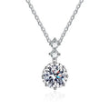 Luxury 1-Carat Moissanite Pendant Necklace for Ladies S925 Sterling Silver Eight Claw Parties Elegant Parties Accessory