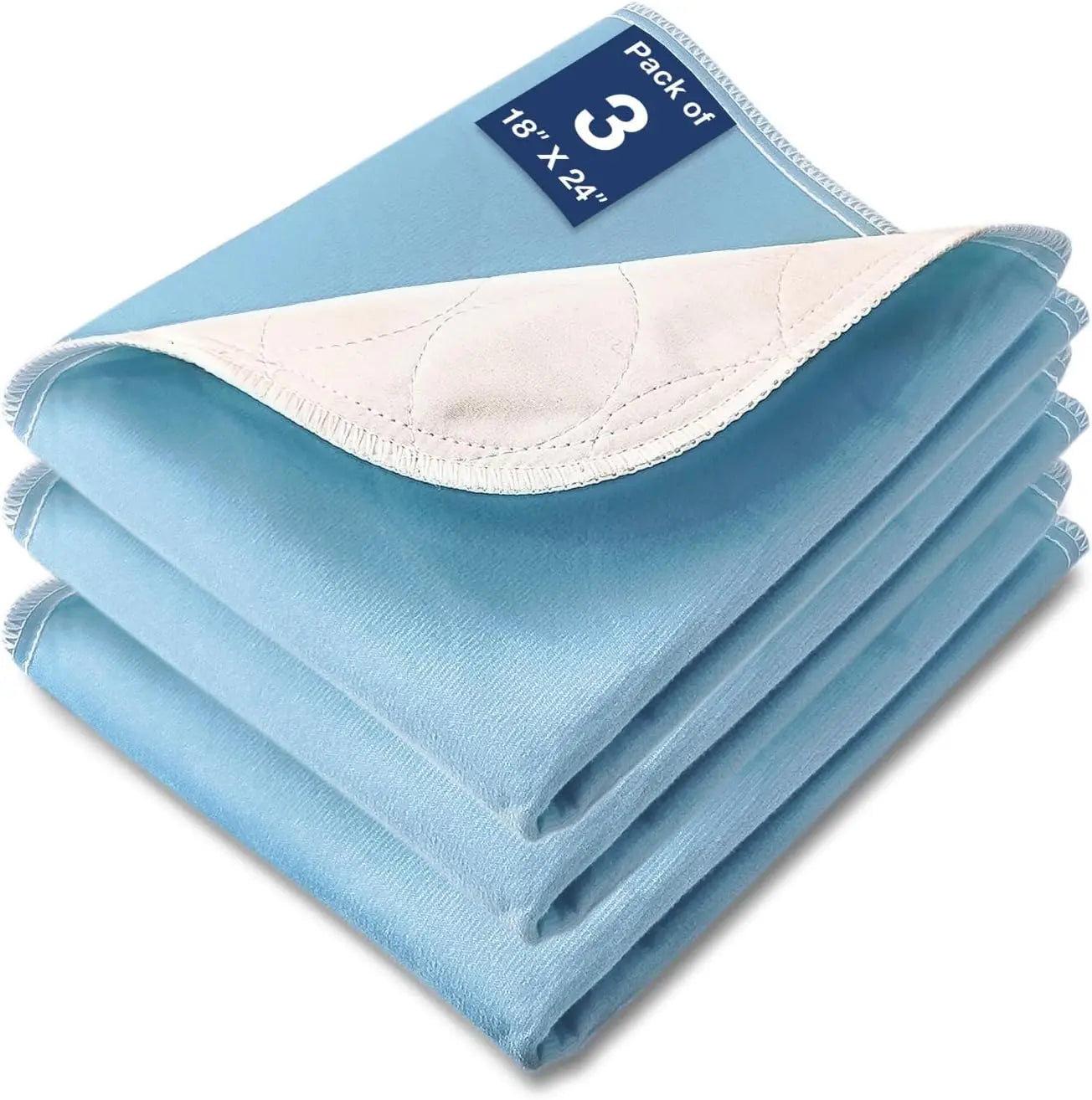 1824IN 3pcs Quilted Breathable Waterproof Underpads Washable and Reusable Incontinence Bed Pad for Pet Adult Senior Kids
