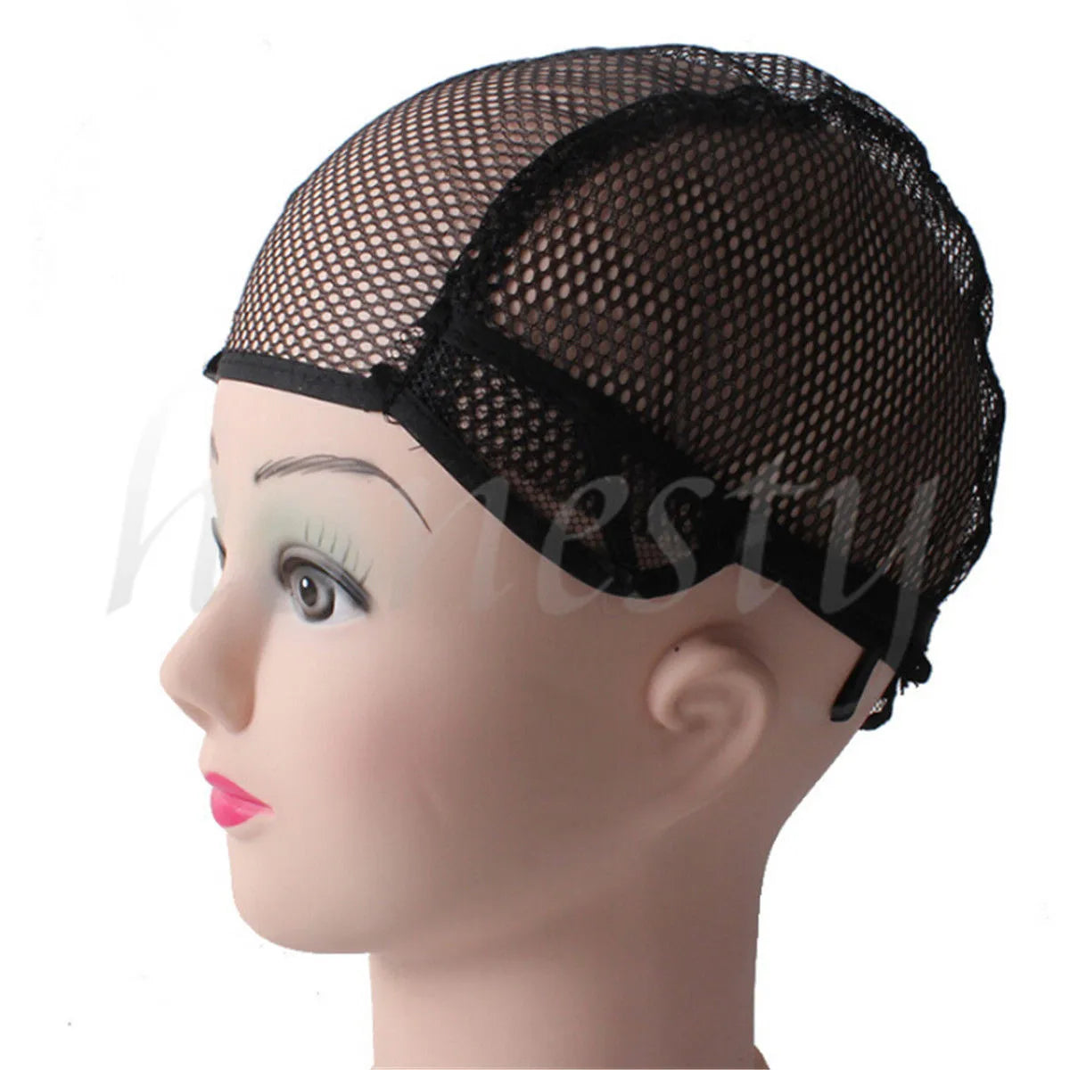 New Wig Hat for Making Wigs with Adjustable Elastic Straps Breathable Mesh Weaving Black Beige