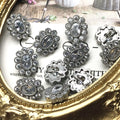 Hot Sale Shiny Zircon Flower  Button Fancy Coat Alloy Metal Rhinestone Buttons Silver Shanks for Clothing
