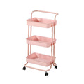3 Layer Cart Shelves Rolling Organizer Wire Storage Rack 3 Tier Mobile Stainless Steel Food Metal Trolley Carts for Kitchen
