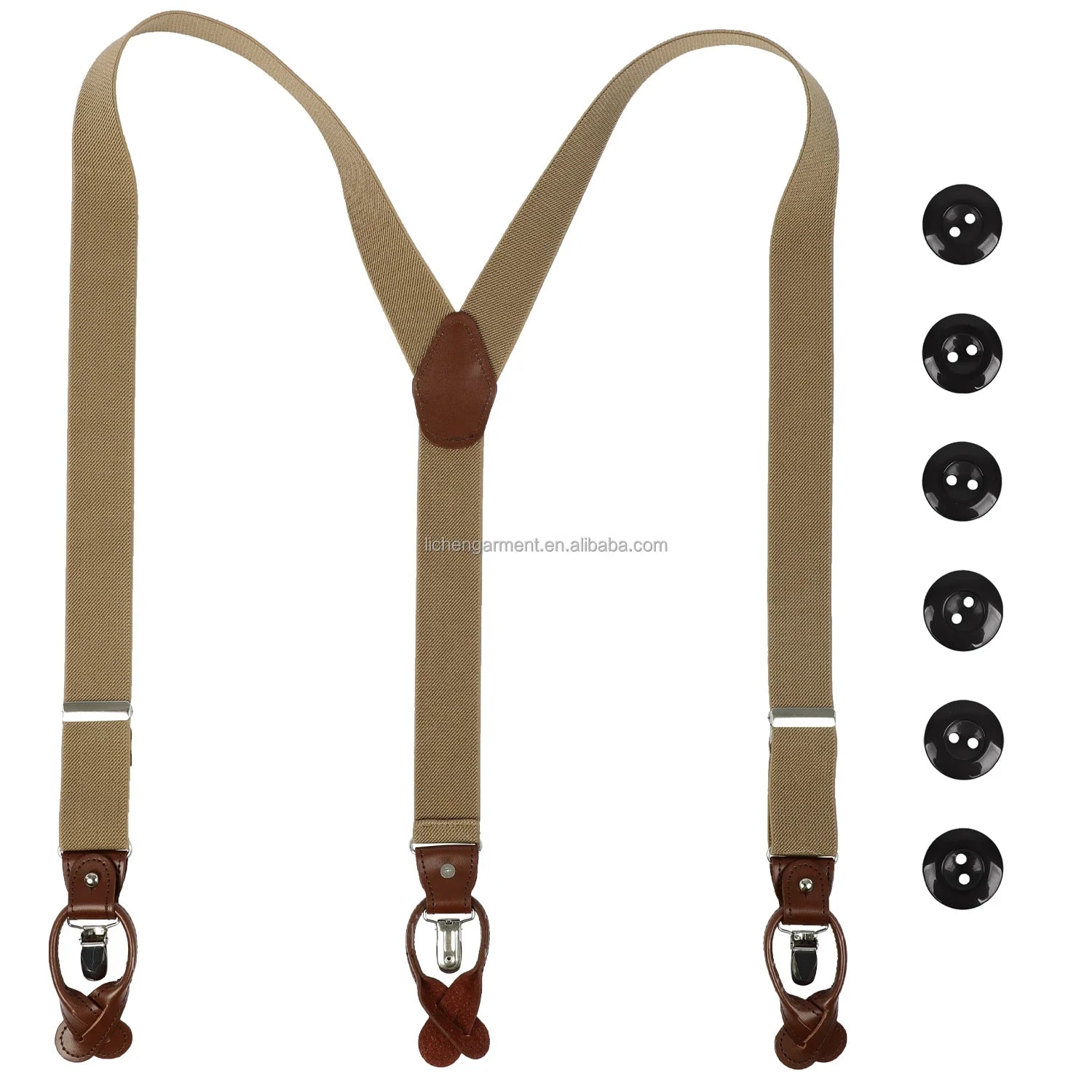 Factory Direct Sale 2024 Vintage Boys Suspender Y Shape PU Leather Steel Buckle 3.5cm Custom Brand & Logo OEM Service for Men