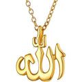 Allah Pendant Necklace with Chain Platinum Gold Plated MuslimJewelry Islamic Pendant for Men Women