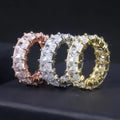 C7532 Wholesale Hip Hop 925 Sterling Silver Iced Out Full Baguette Cut D Color Moissanite Diamond Band Eternity Ring