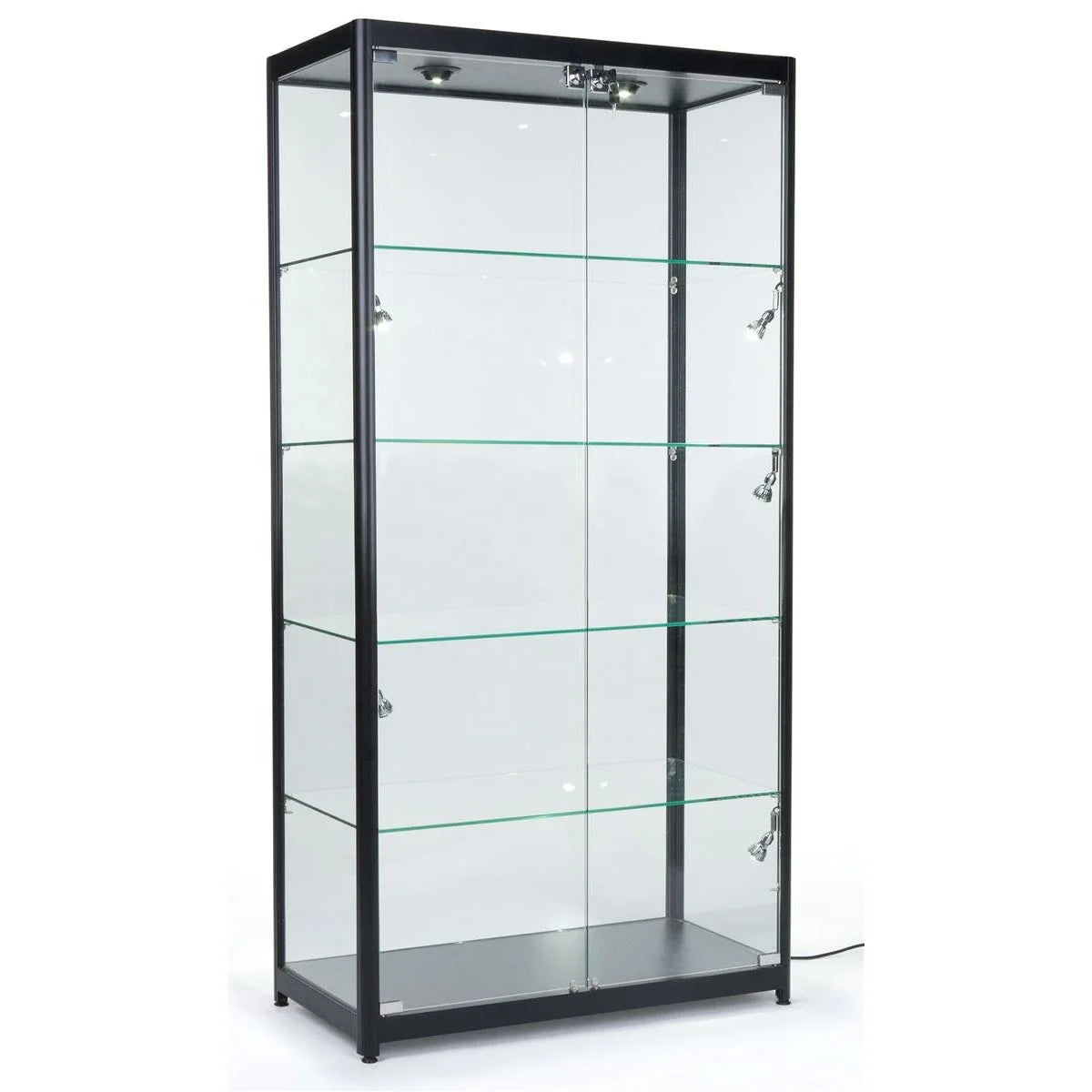 72inch High Aluminium Tempered Glass Full Vision Display Showcase