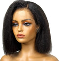 Wholesale BoB Kinky Straight Wig 13x4 Lace Front Wigs Pre-Plucked Glueless Wig Lace Frontal  Kinky Straight
