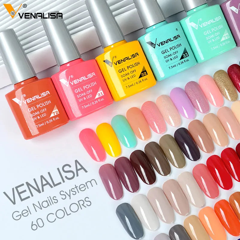 New Venalisa Nail Art  UV LED Gel Nail Polish French Nail Tip Manicure Gel Varnish Enamel Lacquer Color OEM Private Logo Gels