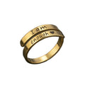 Wholesale Double Layer Stainless Steel Simple Lettering I Am Enough Opened Adjustable Letter Fashion Jewelry Ring
