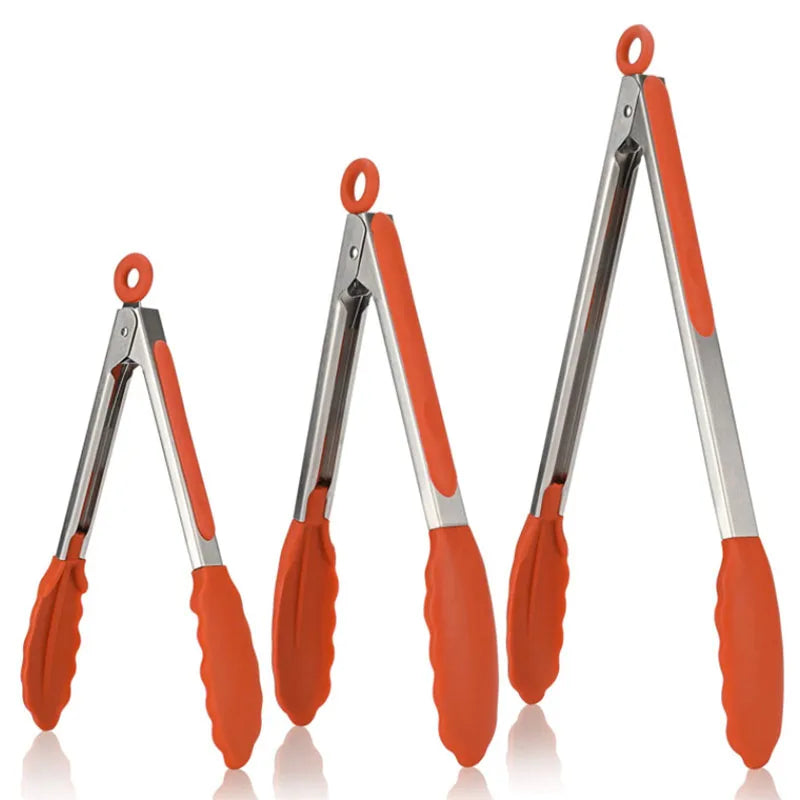 Wholesale Premium Quality Home Kitchen and Camping Stainless Steel Tongs Food Utensils Silicone Barbecue Clip