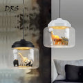 Nordic Led Pendant Lights Minimalist Creative Bedroom Dining Room Lamp Clothes Shop Cafe Bar Decor Glass Animal Model Hanglamp