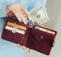 Custom Engraved Logo Luxury Women Wallet Full Grain Crazy Horse Leather Vintage Style RFID Feature Short Length Polyester Open