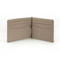 Minimalist Slim Money Clip Wallet RFID Blocking Genuine Leather Wallet Card Holder with Custom Logo