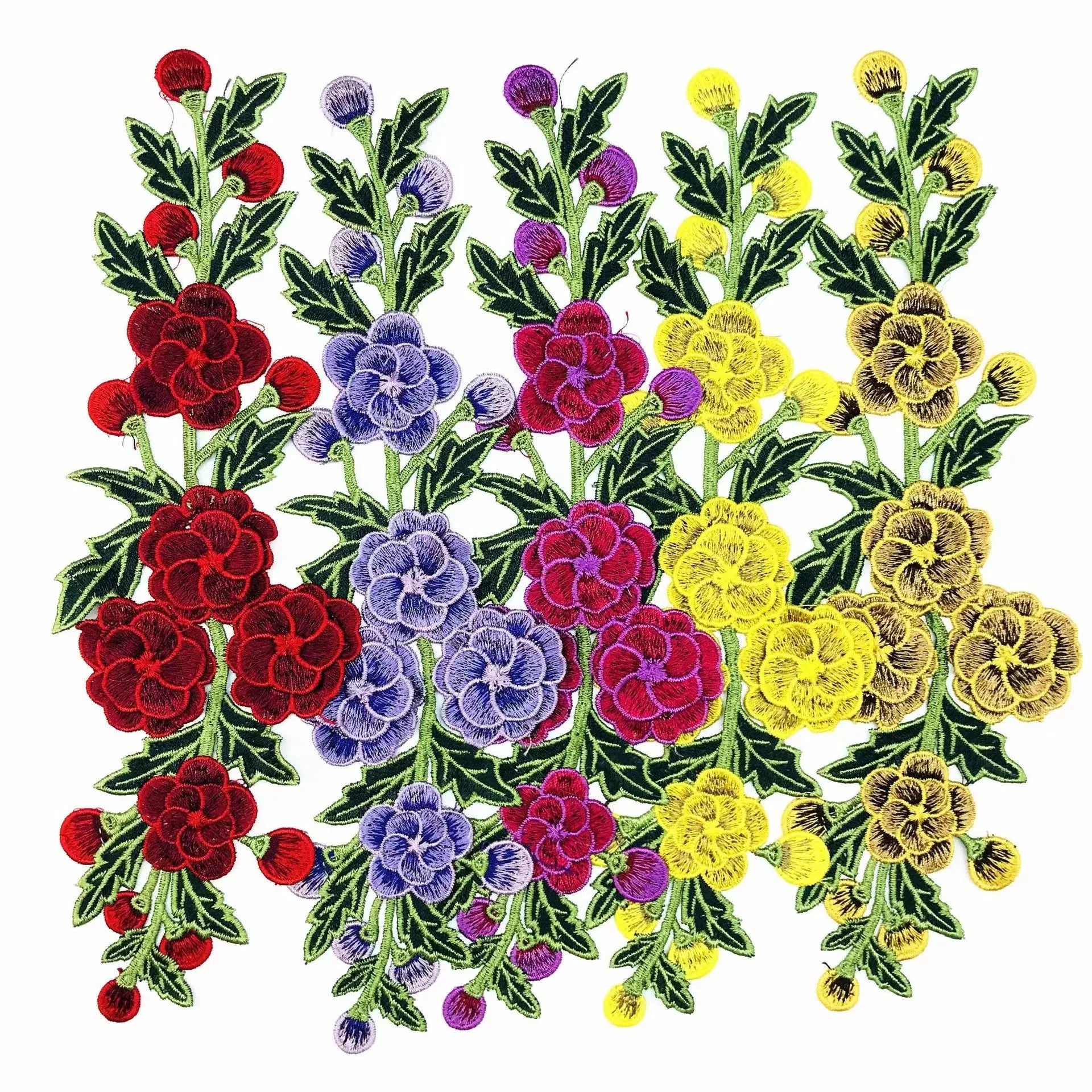 Wholesale 3D Embroidery Water-soluble Patch Clothing DIY Dance Clothing Lace Embroidery Applique Apparel Accessories