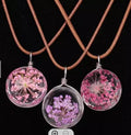 Creative Gem Dandelion Dried Flowers Glass Ball Pendant Necklace Factory Direct Sales