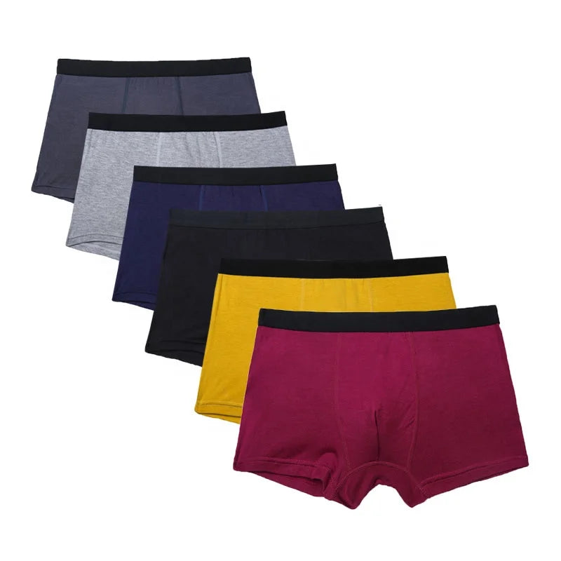 Plus Size 2021 New Design Cotton Men's Boxer Shorts Solid Color Elastic Boxers RTS Mens Underwear Comfortable Mens Boxer