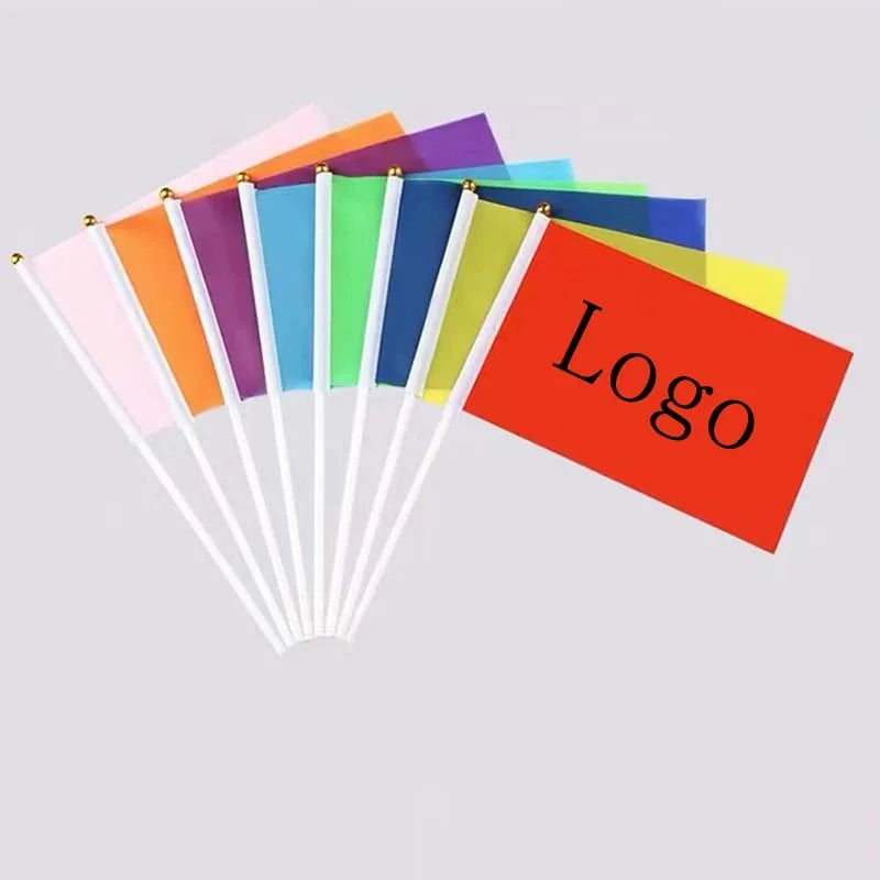 14*21cm Polyester Promotional Custom Countries Flag for Event Party with Stick Party Banners