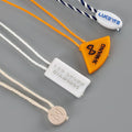 Custom Printed Golden Colors Garment Swing Tag String Hang Tags Plastic Tag for Clothing