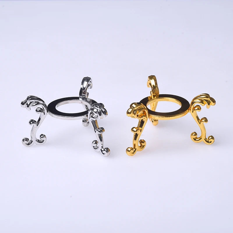 New Design Tripod Shape Gold Silver Colored Metal Crystal Ball Holder Stand Sphere Base for FengShui