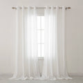 Wholesale Polyester Faux Cotton Design White Sheer Curtains Tulle Drapes for Living Room Window