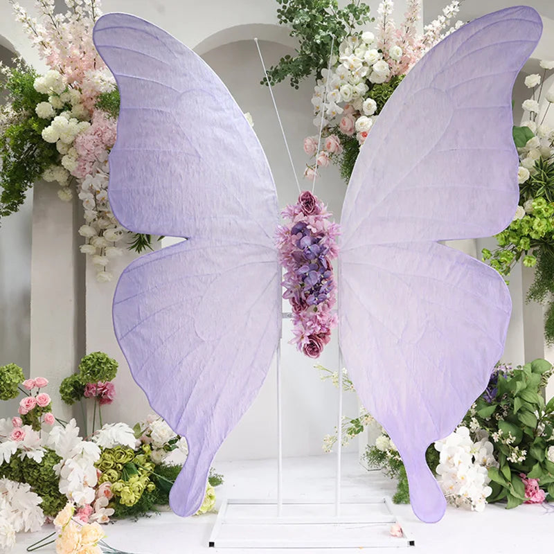 I869 Multiple Colors Stage Centerpieces Decorative Props Background Giant Butterfly with Artificial Flowers