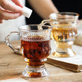 Factory Wholesale Cheap Price Vintage Classic Amber Luxury Mini Coffee Dessert Glass Cup Goblet With Handle