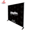 Adjustable Heavy Duty Aluminum Frame Steel Base Step Repeat Backdrop Stand Waterproof 8x8 ft Photography Polyester Double Banner