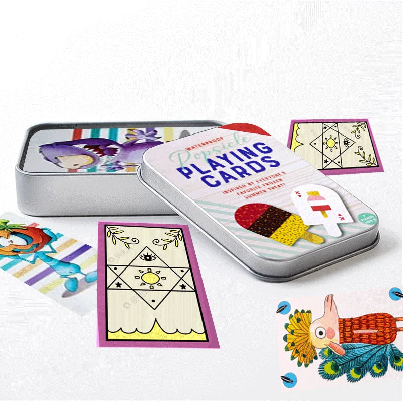 Wholesale Customizable Rectangular Tinplate Box for Children's Learning for English Letter Game Cards