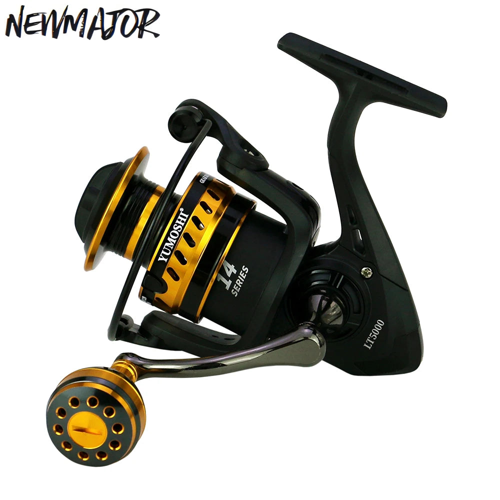 NEWMAJOR LT2000-7000 Spinning Fishing Reel Right Hand Predator Saltwater Tools with Metal Spool Plastic Material for Fake Baits