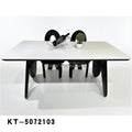 Modern Simple Dining Room Furniture Hotel Home Table Sitting Room Metal Legs Table with Stone Top