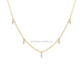 14K Real Yellow Gold Necklace Moissanite Diamond Choker Necklace Women Fine Jewelry
