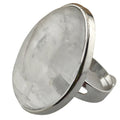 New Round Shape Crystal Gemstone Rings for Women Girls Fashion Trendy Jewelry Adjustable Finger Rings