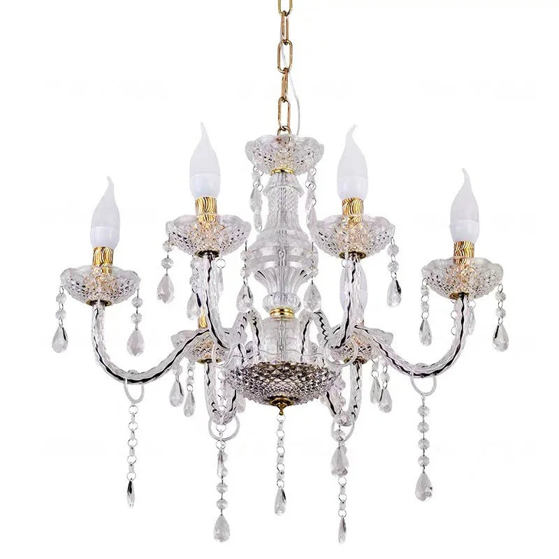 Hot  Gold/Silver  Layer Luxury Chandelier Multi Head Hanging Pendant Acrylic Crystal Chandelier for Wedding Ceiling Decoration