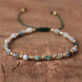 Boho Rice Shape Natural Stone Jasper Beads Bracelet New Fashion Earth Color Adjustable Dainty Bracelet Jewelry Dropshipping