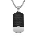 Men's Gold Plated Stainless Steel Zircon Rectangle Shape Textured Vintage Pendant Fashion Jewelry Pendants and Necklaces