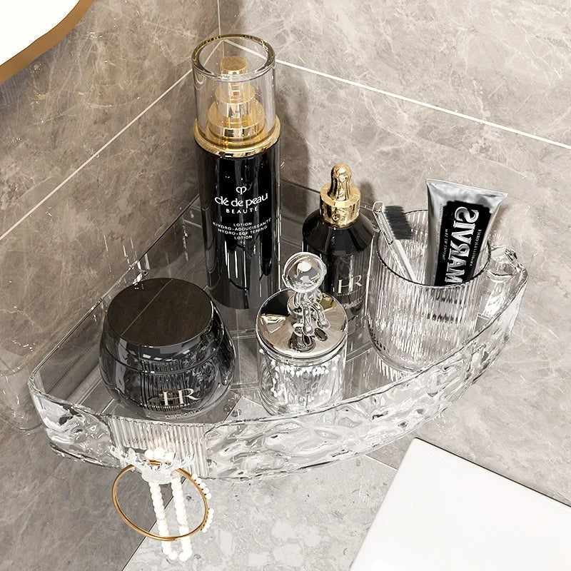 24-Piece Plastic Modern Multifunctional Wall-Mounted Eco-Friendly Durable Bathroom Shelf