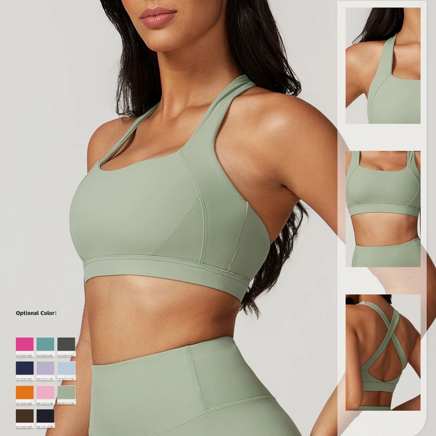 LOGO Custom Naked Feeling Yoga Bra Cross Back Fitness Yoga Crop Top Quick Dry Sports Bra for Running Fitness