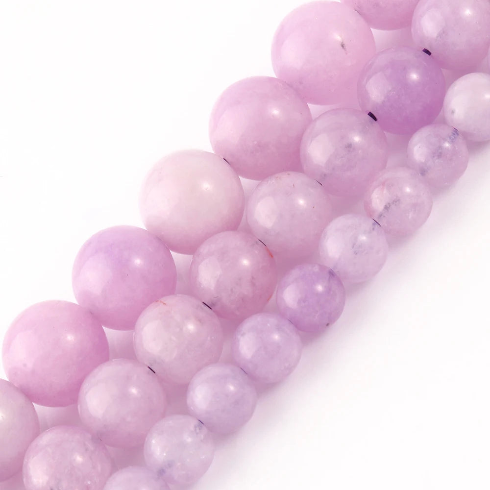 Wholesale Light Purple round Jade Stone Beads 6/8/10MM Loose Beads for Jewelry Making and DIY