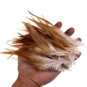 Fly Tying Natural Chicken/Rooster Saddle Hackle Cock Feathers for Streamer&Woolly Bugger Flies Feather Material