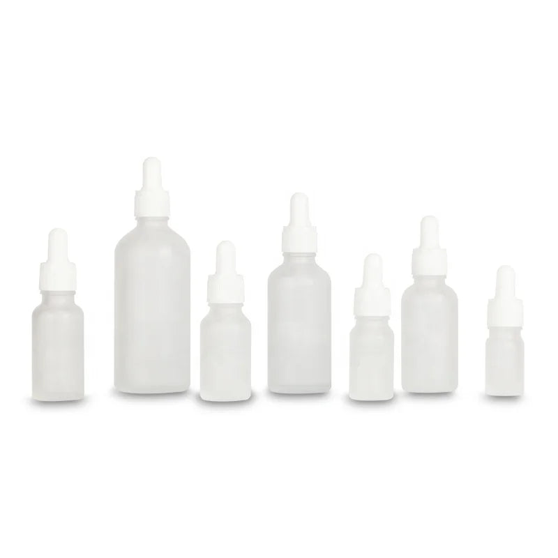 Frosted White Dropper Bottle 5ml 10ml 15ml 20ml 30ml 50ml Frosted clear Glass Bottle  with  Dropper for Essential Oil Use Other