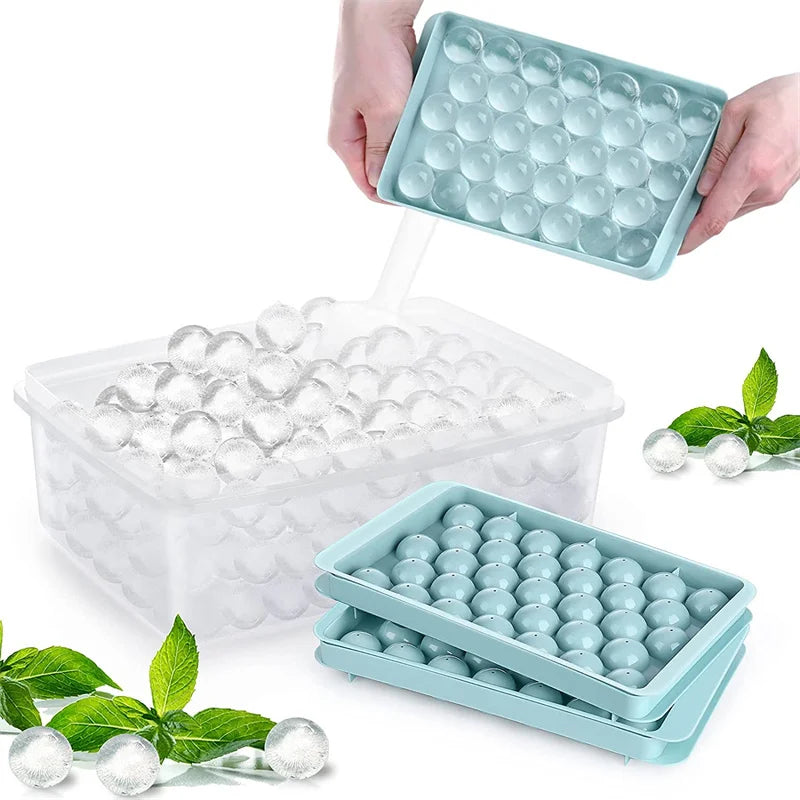 2024 YOUNGS Reusable Non-stick Round 33 Cavity Ice Cube Trays Sphere Ice Ball Maker Ice Ball Mold