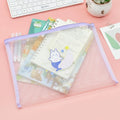 A4 Gauze Transparent File Bag Cute Student Information Bag Cartoon Nylon Document Storage Bag687