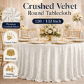 120 132 Inch Crushed Velvet Round Tablecloth Floor Length Wedding Table Cover